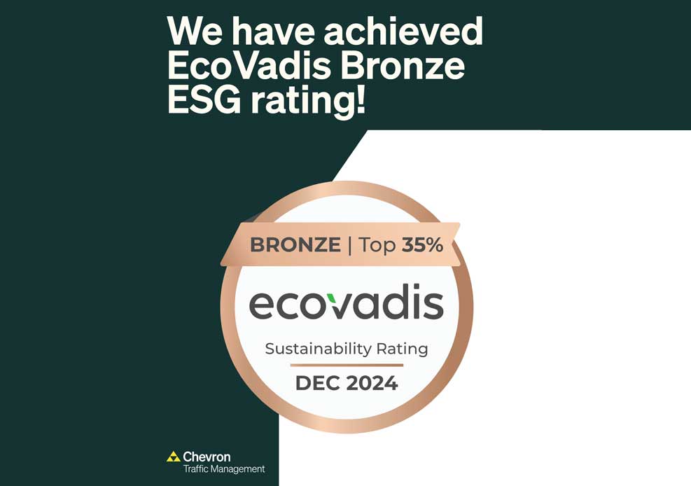 Chevron Traffic Management achieve prestigious EcoVadis Bronze ESG Rating